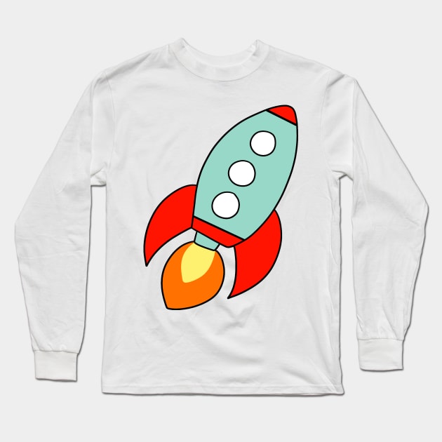Rocket Ship Long Sleeve T-Shirt by saradaboru